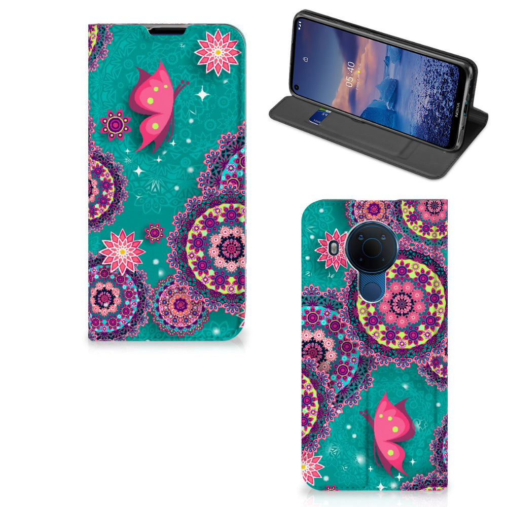 Nokia 5.4 Bookcase Cirkels en Vlinders