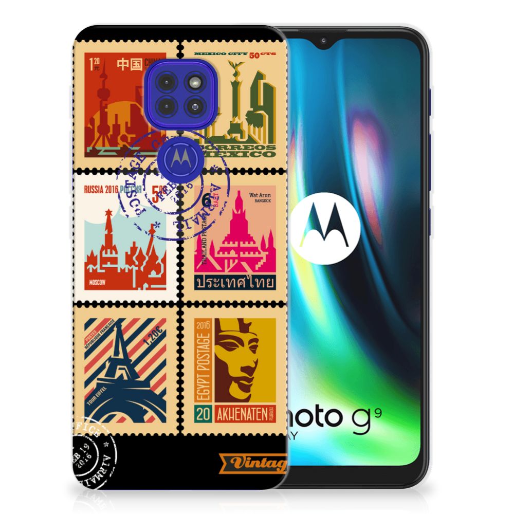 Motorola Moto G9 Play | E7 Plus Siliconen Back Cover Postzegels B2C Telecom