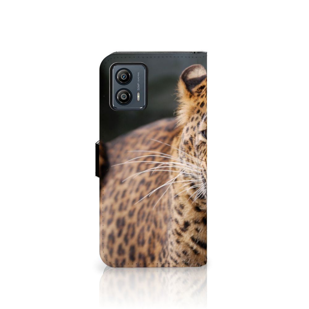 Motorola Moto G53 Telefoonhoesje met Pasjes Luipaard