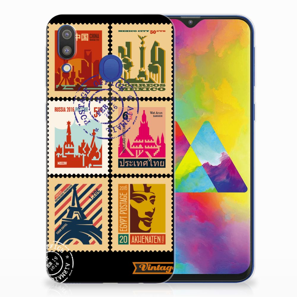 Samsung Galaxy M20 (Power) Siliconen Back Cover Postzegels