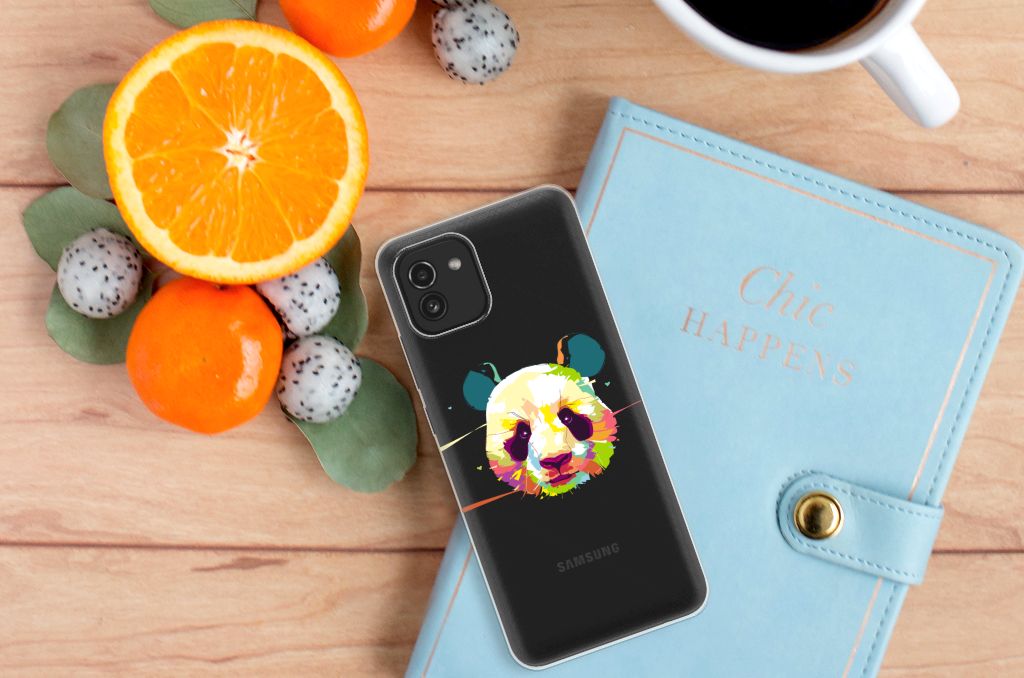 Samsung Galaxy A03 Telefoonhoesje met Naam Panda Color B2C Telecom