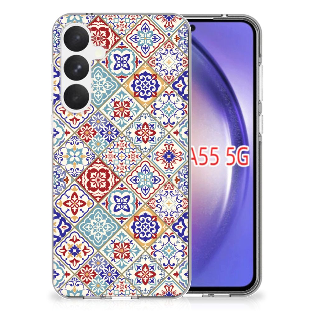 Samsung Galaxy A55 TPU Siliconen Hoesje Tiles Color
