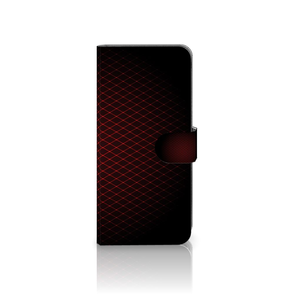 Xiaomi Redmi Note 12S Telefoon Hoesje Geruit Rood met strak design en ruimte voor 3 pasjes.