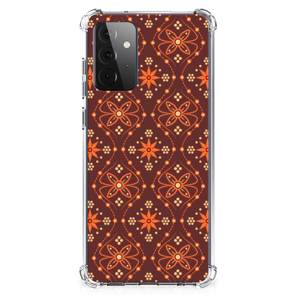 Samsung Galaxy A72 4G/5G Doorzichtige Silicone Hoesje Batik Brown