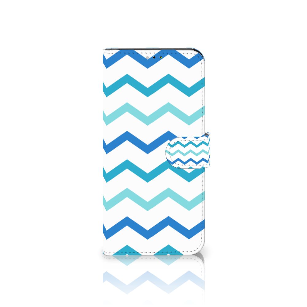 Samsung Galaxy A03 Telefoon Hoesje Zigzag Blauw