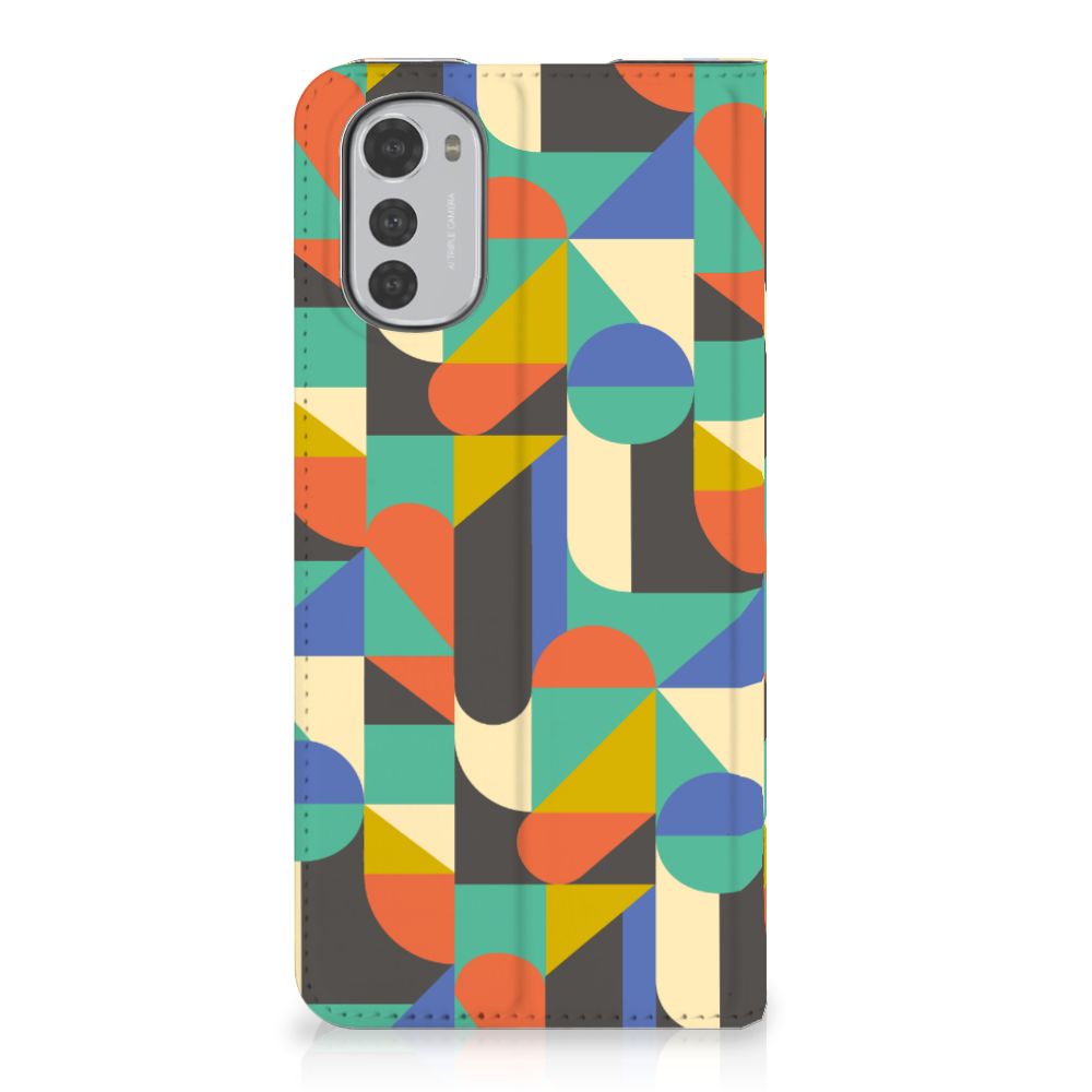 Motorola Moto E32 | Moto E32s Hoesje met Magneet Funky Retro - B2C Telecom
