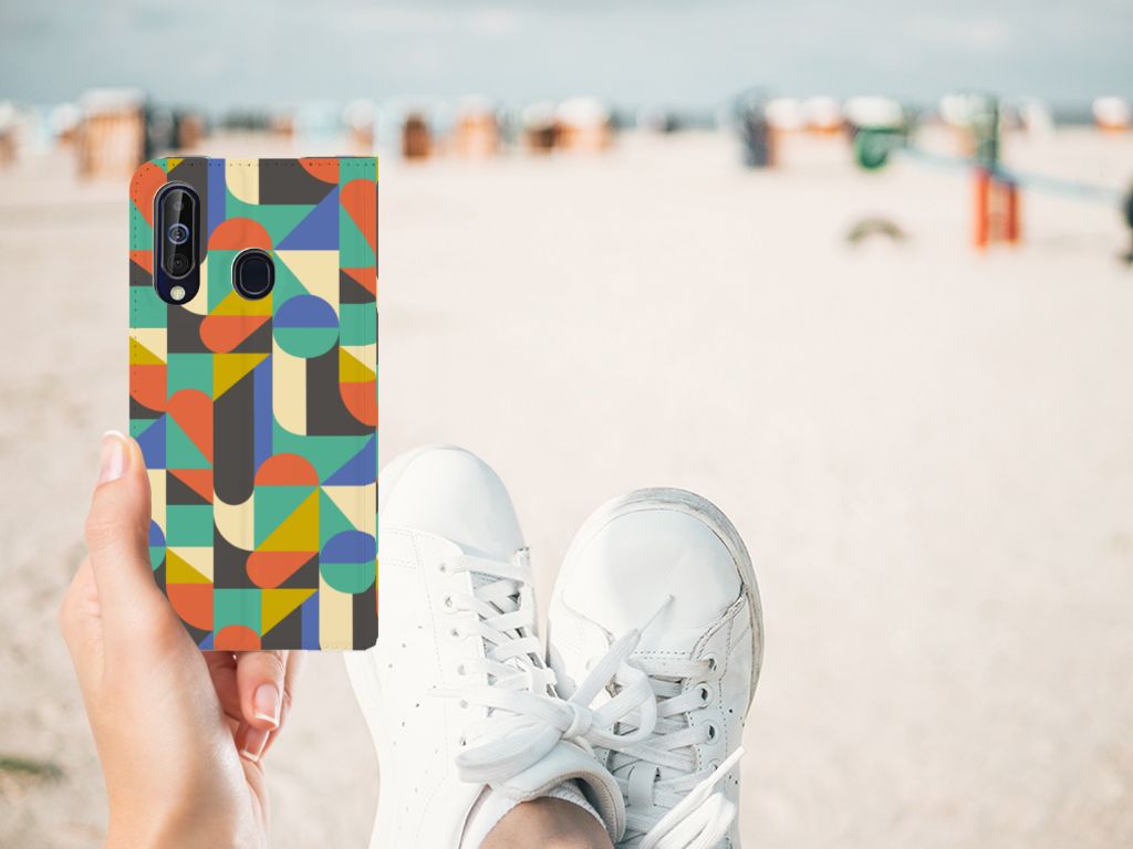 Samsung Galaxy A60 Hoesje met Magneet Funky Retro