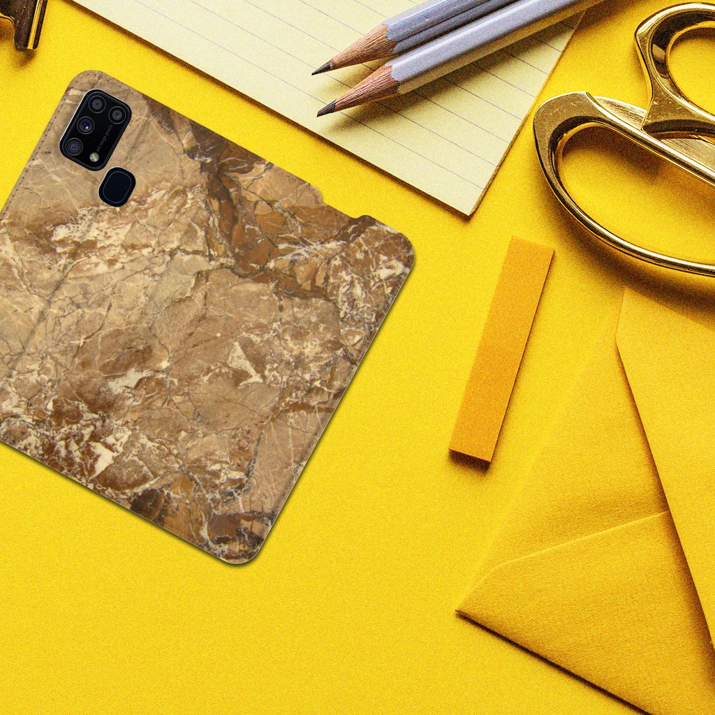 Samsung Galaxy M31 Standcase Marmer Creme - B2C Telecom