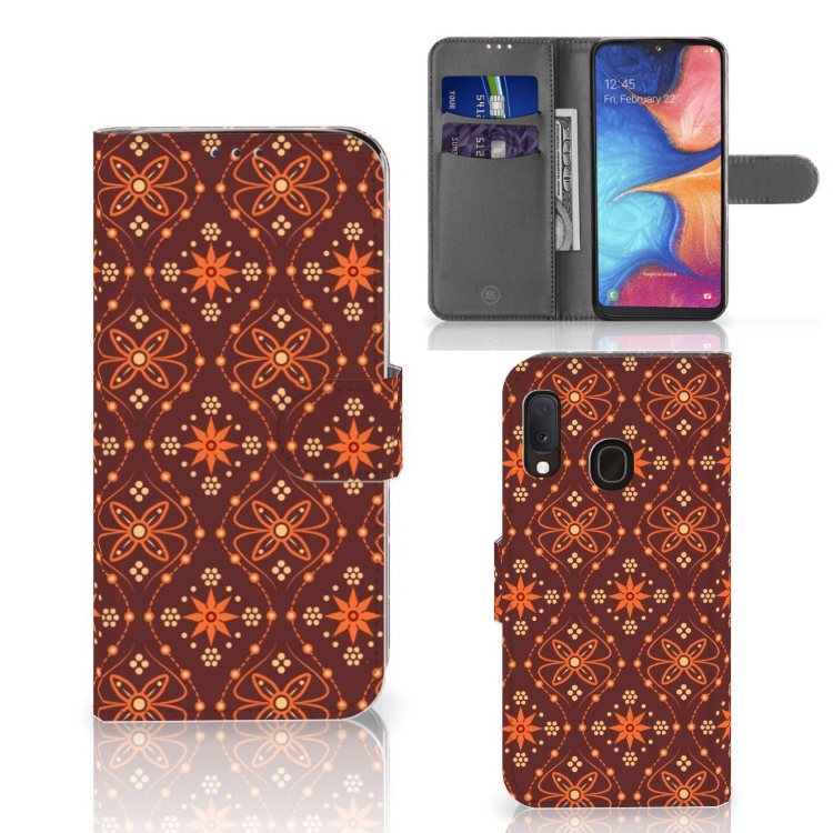 Samsung Galaxy A20e Telefoon Hoesje Batik Brown