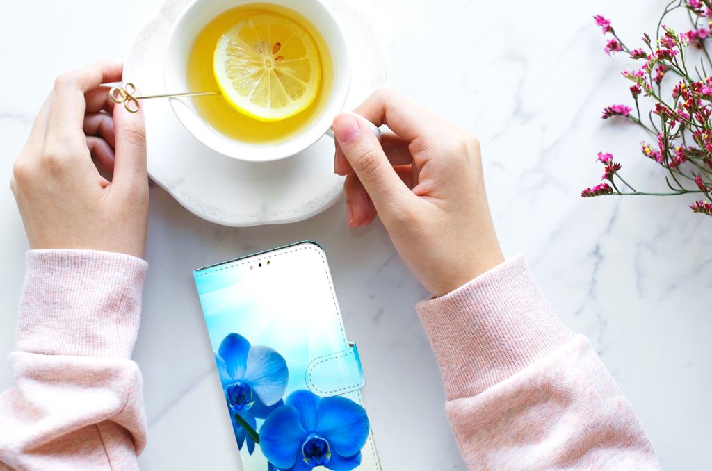 Samsung Galaxy A03 Hoesje Orchidee Blauw - Cadeau voor je Moeder