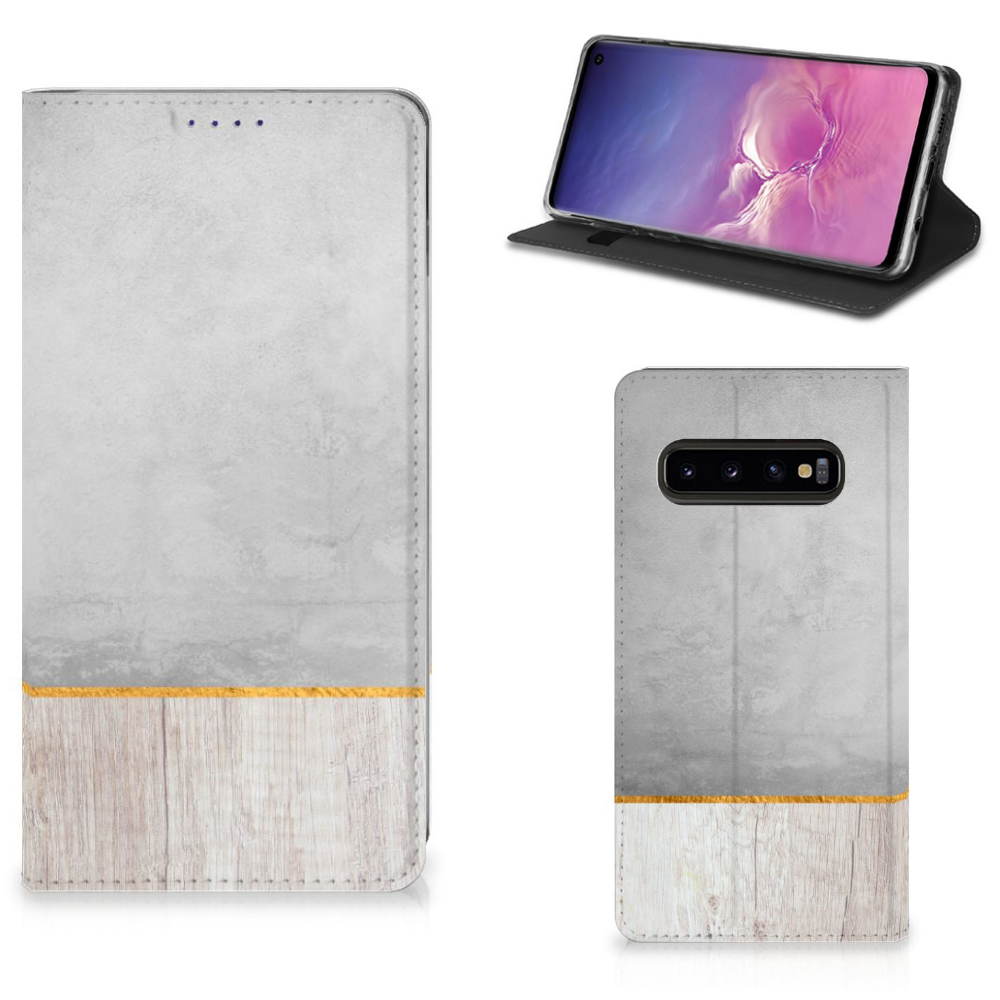 Samsung Galaxy S10 Book Wallet Case Wood Concrete