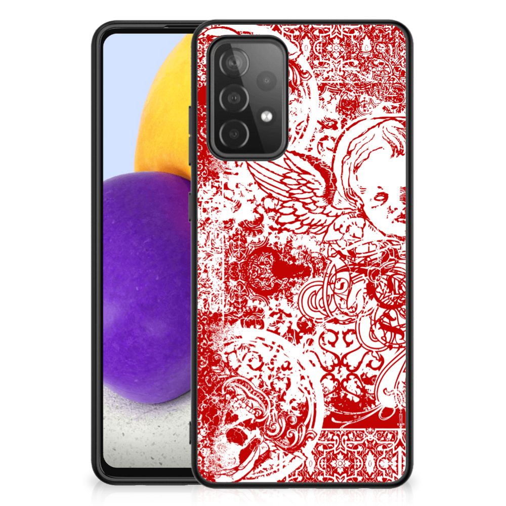 Telefoonhoesje Samsung Galaxy A72 (5G/4G) Angel Skull Rood