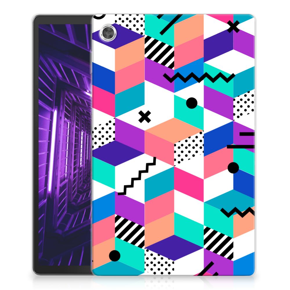 Lenovo Tab M10 Plus Back Cover Blokken Kleurrijk - B2C Telecom