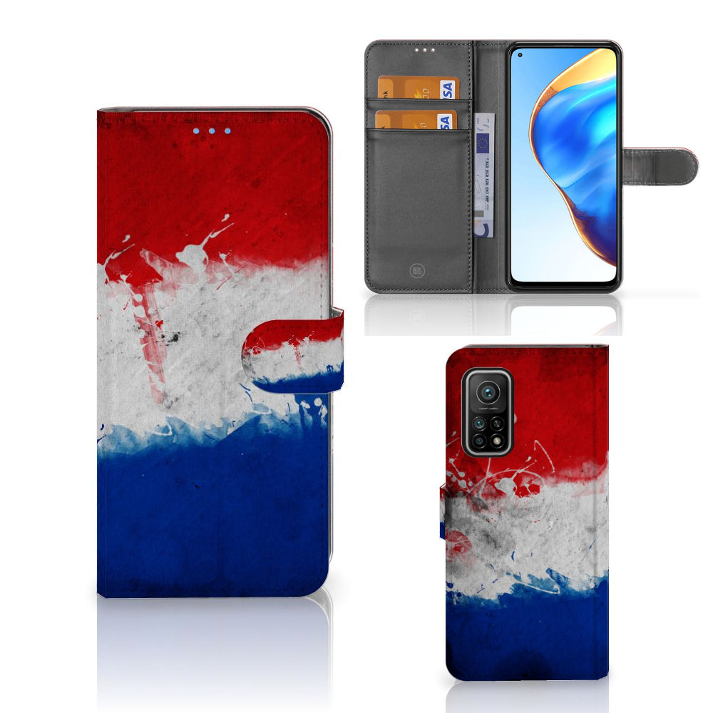 Xiaomi Mi 10T Pro | Mi 10T Bookstyle Case Nederland met Nederlandse vlag design en ruimte voor pasjes.