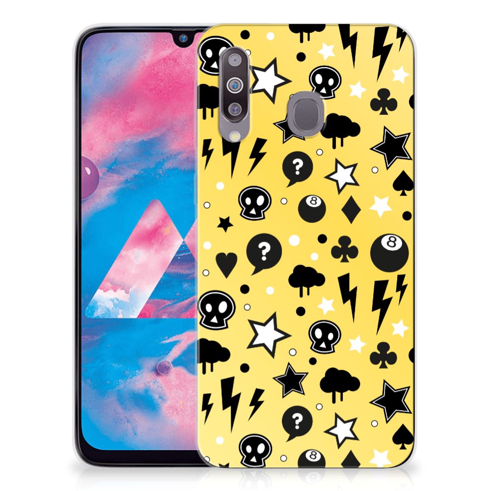 Silicone Back Case Samsung Galaxy M30 Punk Geel