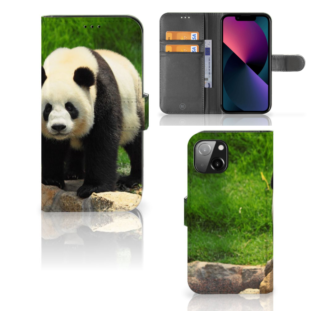 Apple iPhone 13 Telefoonhoesje met Pasjes Panda