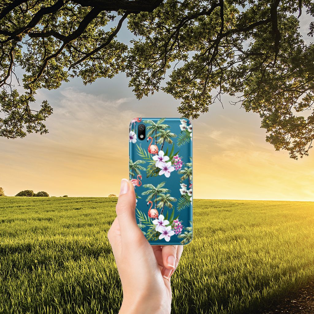 Huawei Y5 (2019) TPU Hoesje Flamingo Palms