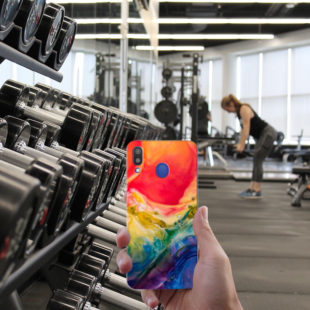 Hoesje maken Samsung Galaxy M20 (Power) Watercolor Dark