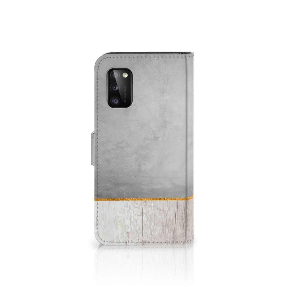 Samsung Galaxy A41 Book Style Case Wood Concrete