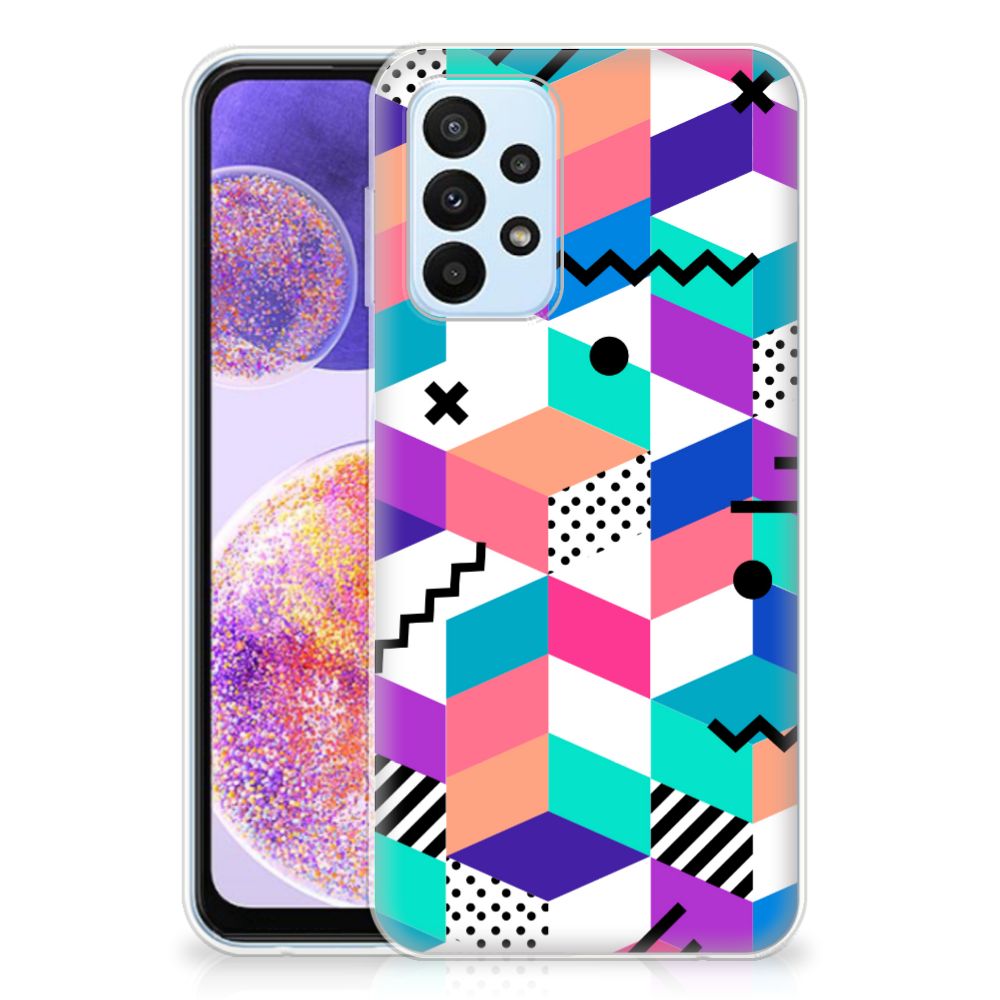 Samsung Galaxy A23 TPU Hoesje Blokken Kleurrijk B2C Telecom