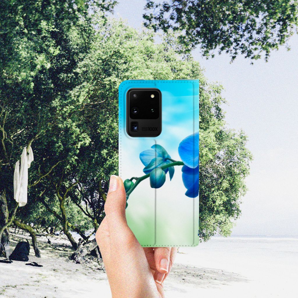 Samsung Galaxy S20 Ultra Smart Cover Orchidee Blauw - Cadeau voor je Moeder - B2C Telecom