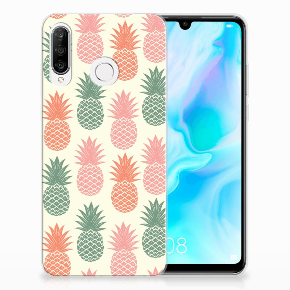 Huawei P30 Lite Siliconen Case Ananas