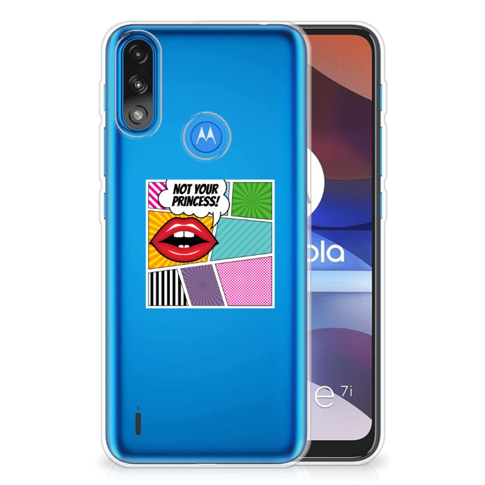 Motorola Moto E7/E7i Power Silicone Back Cover Popart Princess