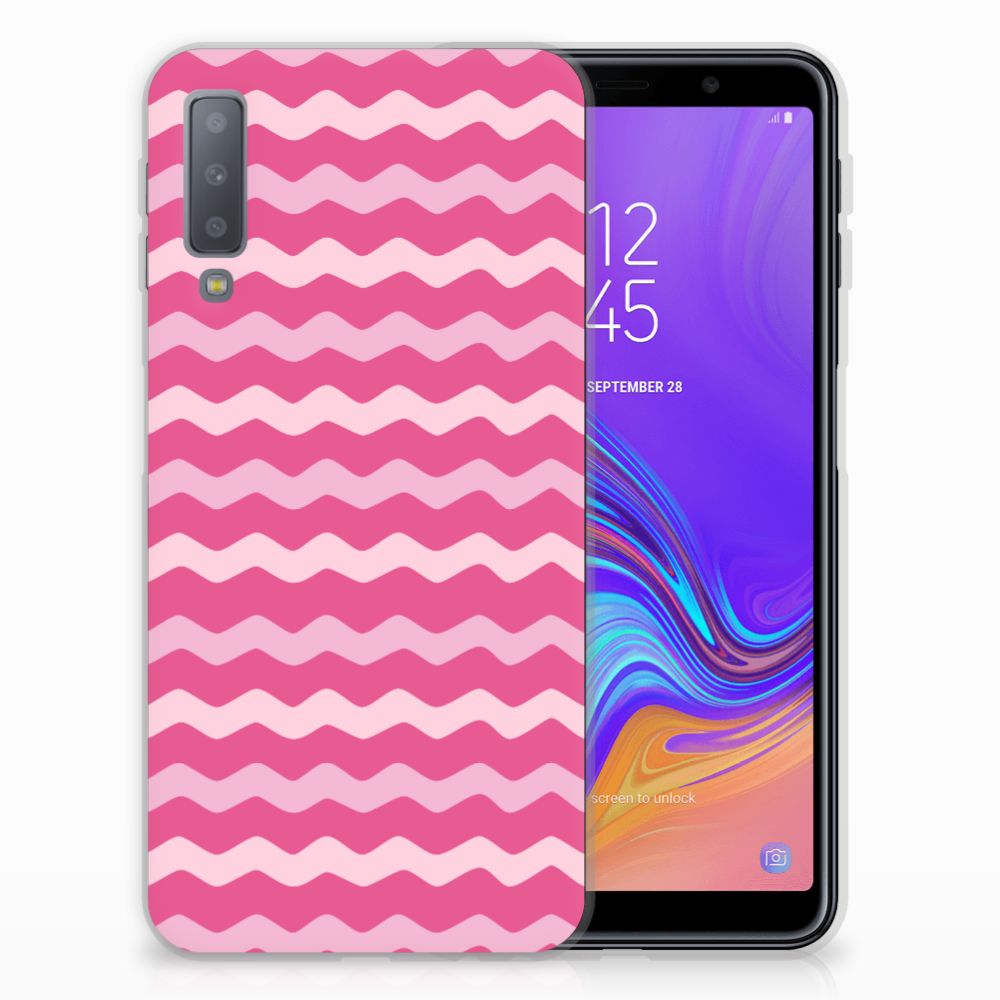 Samsung Galaxy A7 (2018) TPU bumper Waves Pink