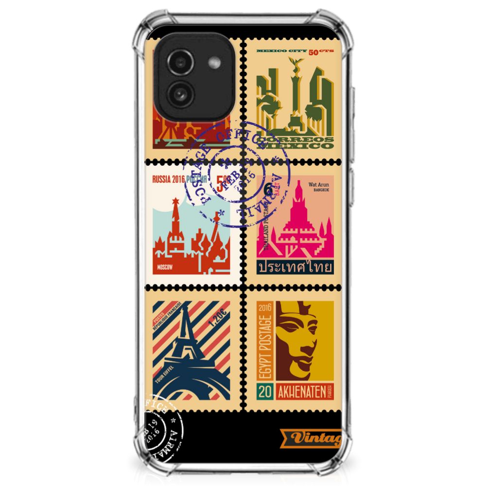 Samsung Galaxy A03 Telefoonhoesje met valbescherming Postzegels B2C Telecom