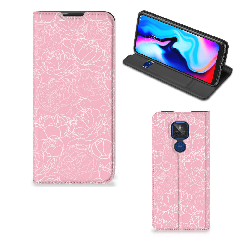 Motorola Moto G9 Play Smart Cover White Flowers