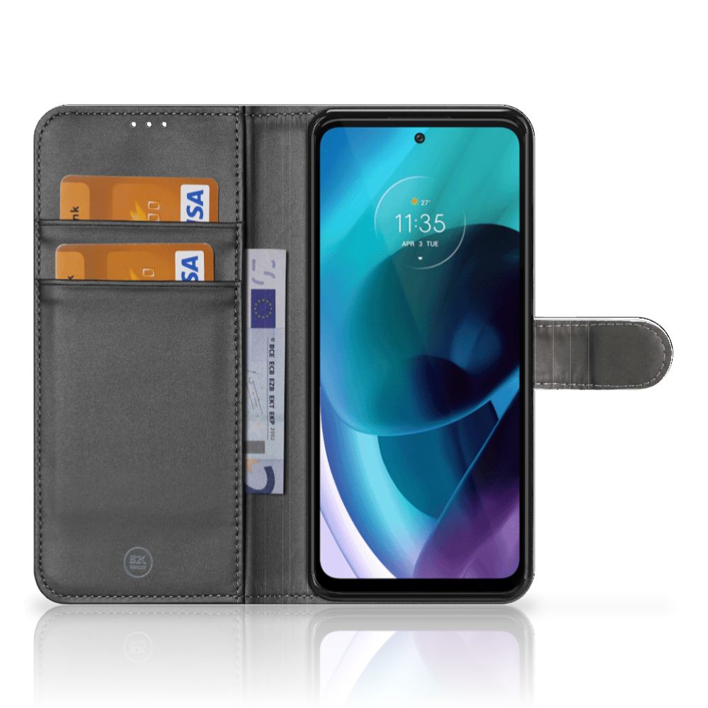 Motorola Moto G51 5G Wallet Case met Pasjes Sports met vakken voor pasjes en geld.