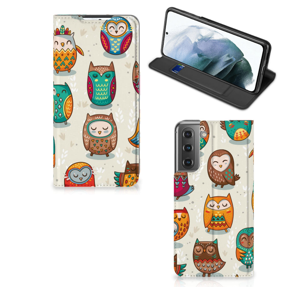 Samsung Galaxy S21 FE Hoesje maken Vrolijke Uilen