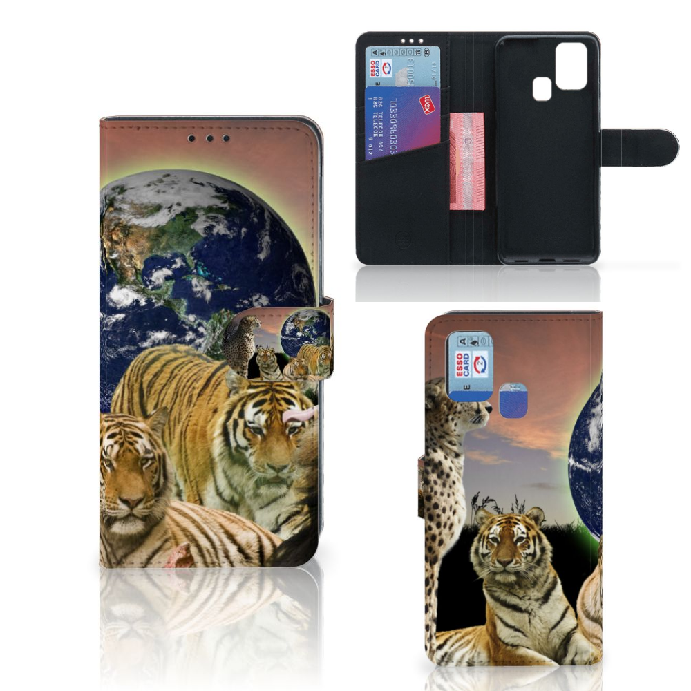 Samsung Galaxy M31 Telefoonhoesje met Pasjes Roofdieren