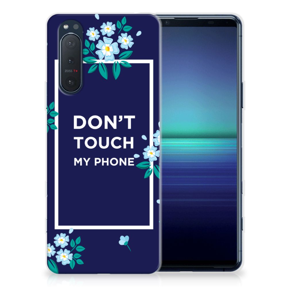 Sony Xperia 5II Silicone-hoesje Flowers Blue DTMP