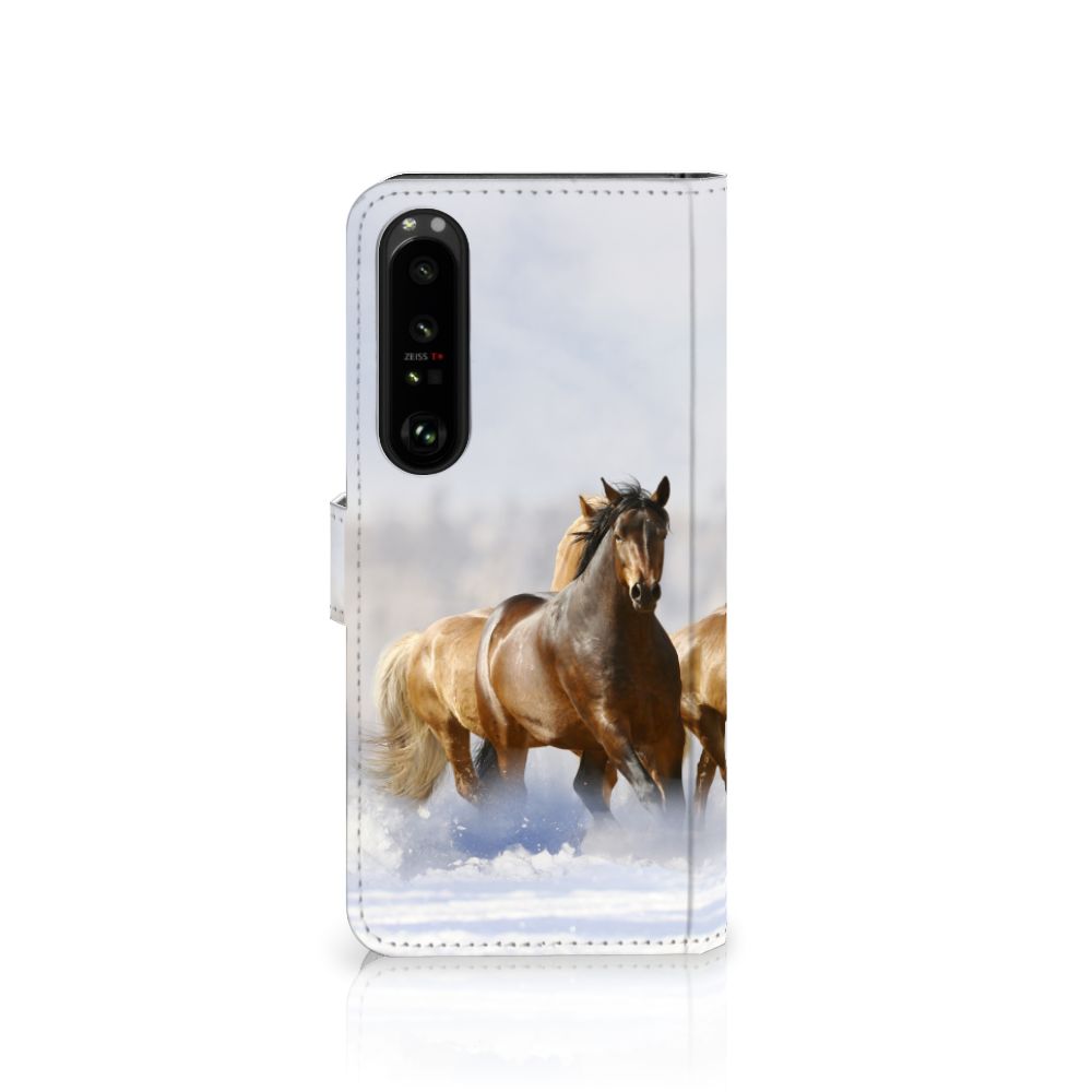 Sony Xperia 1 IV Telefoonhoesje met Pasjes Paarden