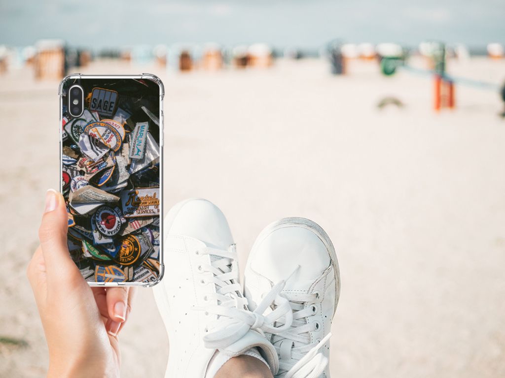 Apple iPhone Xs Max Anti-shock Hoesje met foto Badges
