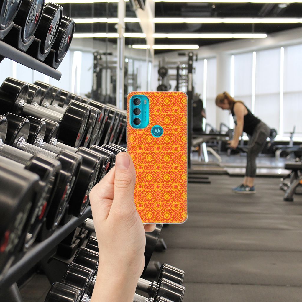 Motorola Moto G71 5G TPU bumper Batik Oranje