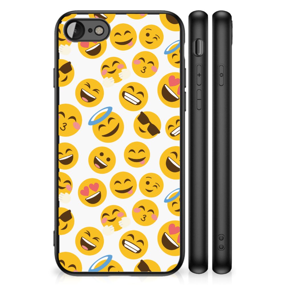 iPhone SE 2022 | SE 2020 | 7/8 Back Case Emoji with colorful emojis on a white background, perfect for Apple devices.