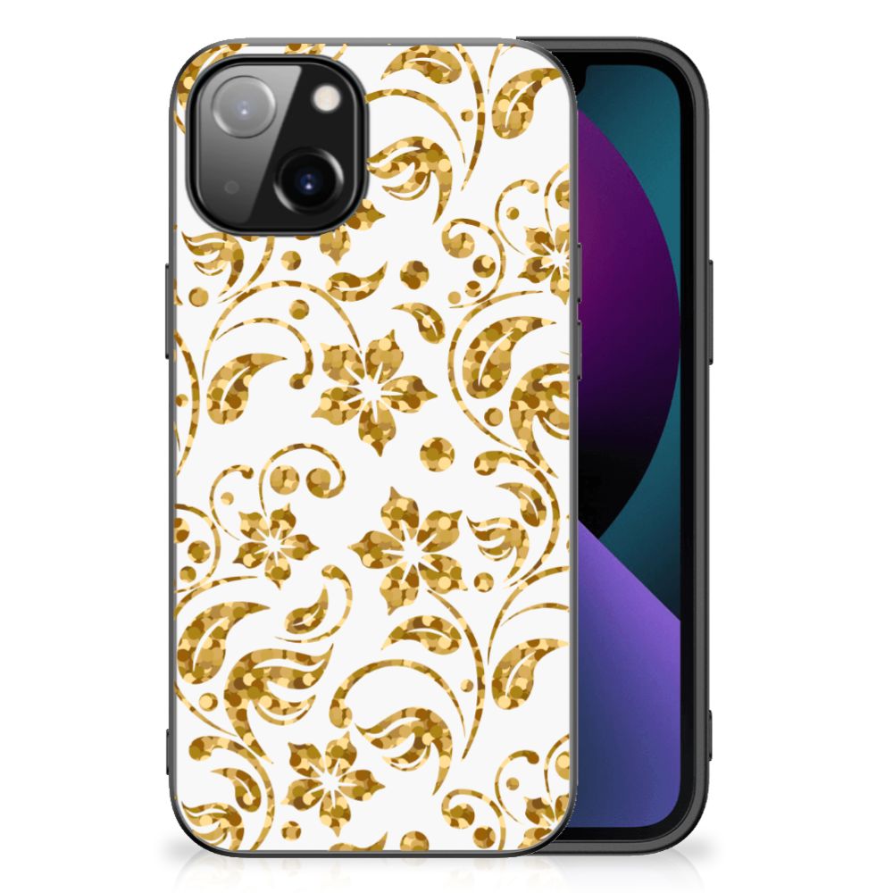 Apple iPhone 13 Bloemen Hoesje Gouden Bloemen B2C Telecom
