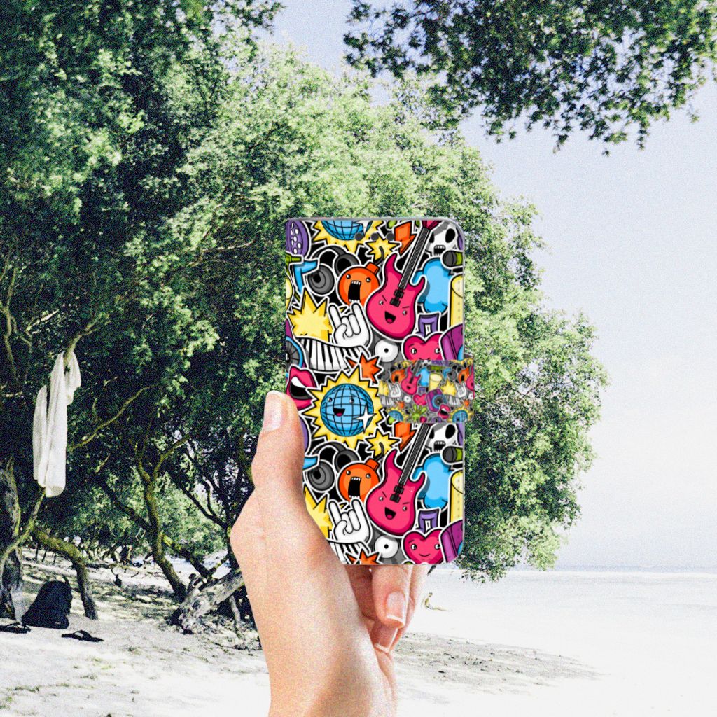 Microsoft Lumia 650 Wallet Case met Pasjes Punk Rock