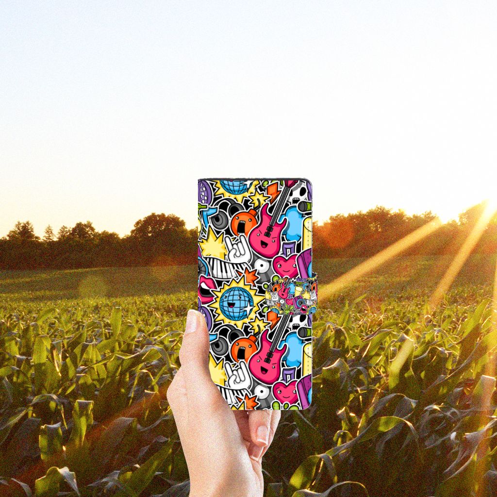 Motorola Edge 20 Lite Wallet Case met Pasjes Punk Rock