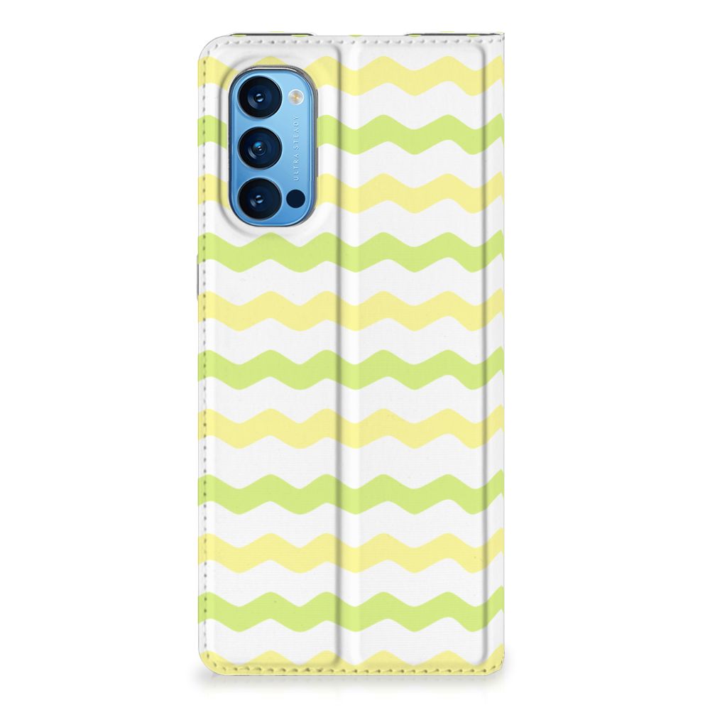 OPPO Reno4 Pro 5G Hoesje met Magneet Waves Yellow - B2C Telecom