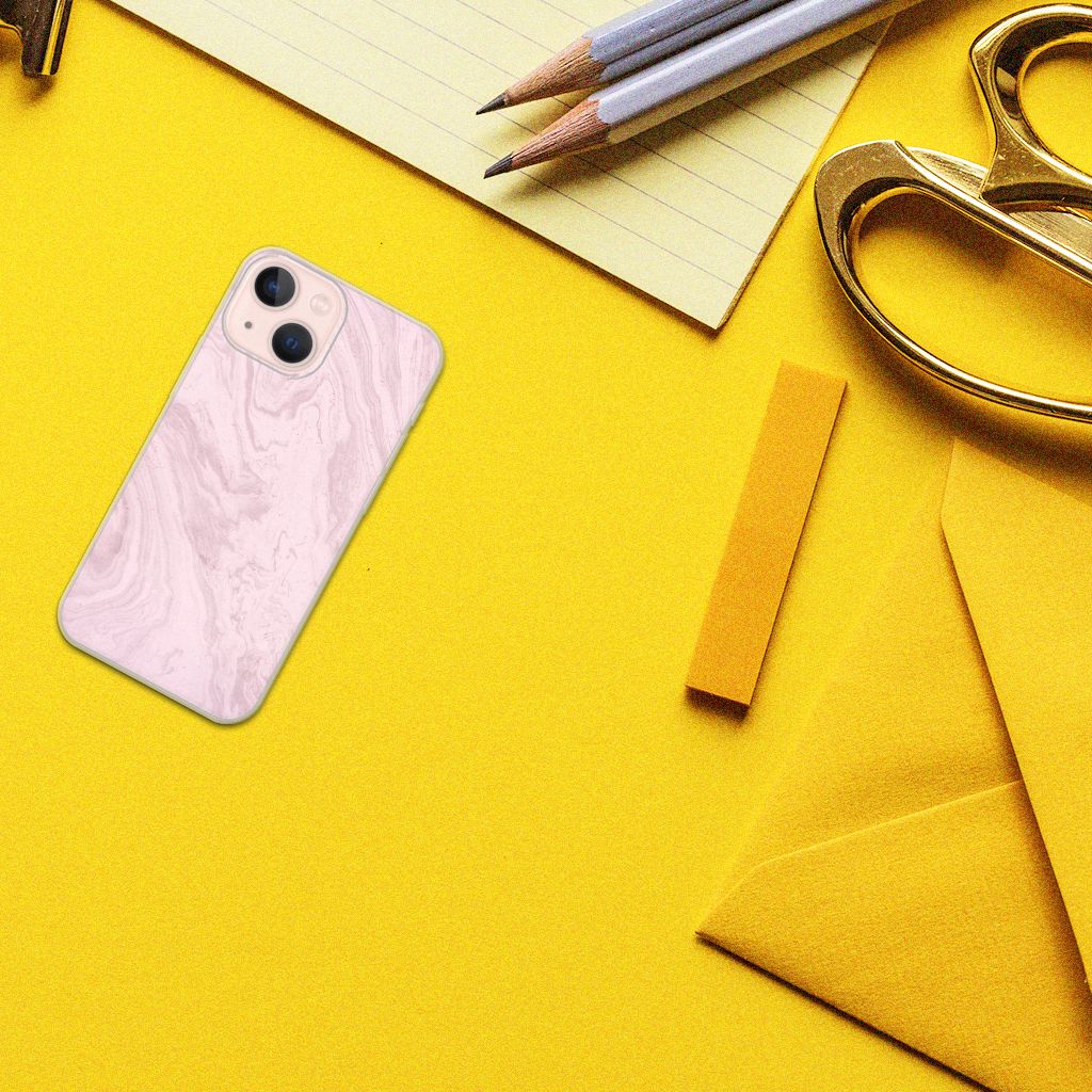 iPhone 13 mini TPU Siliconen Hoesje Marble Pink B2C Telecom