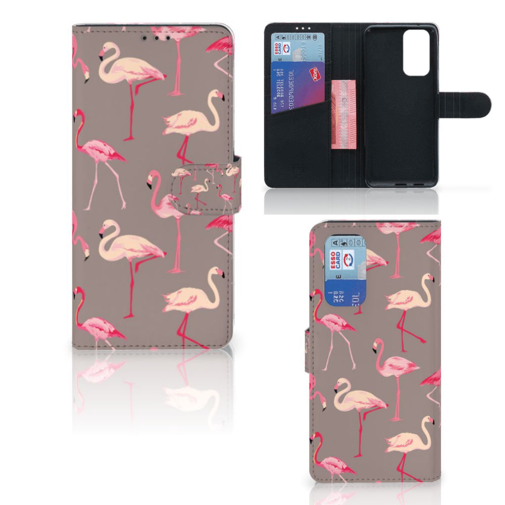 OnePlus 9 Pro Telefoonhoesje met Pasjes Flamingo