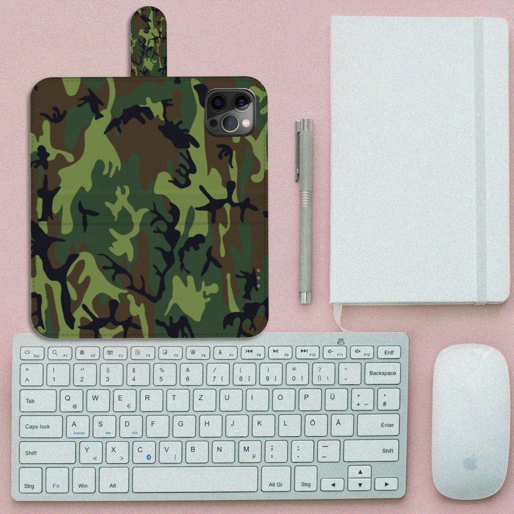 Apple iPhone 12 Pro Max Telefoon Hoesje Army Dark