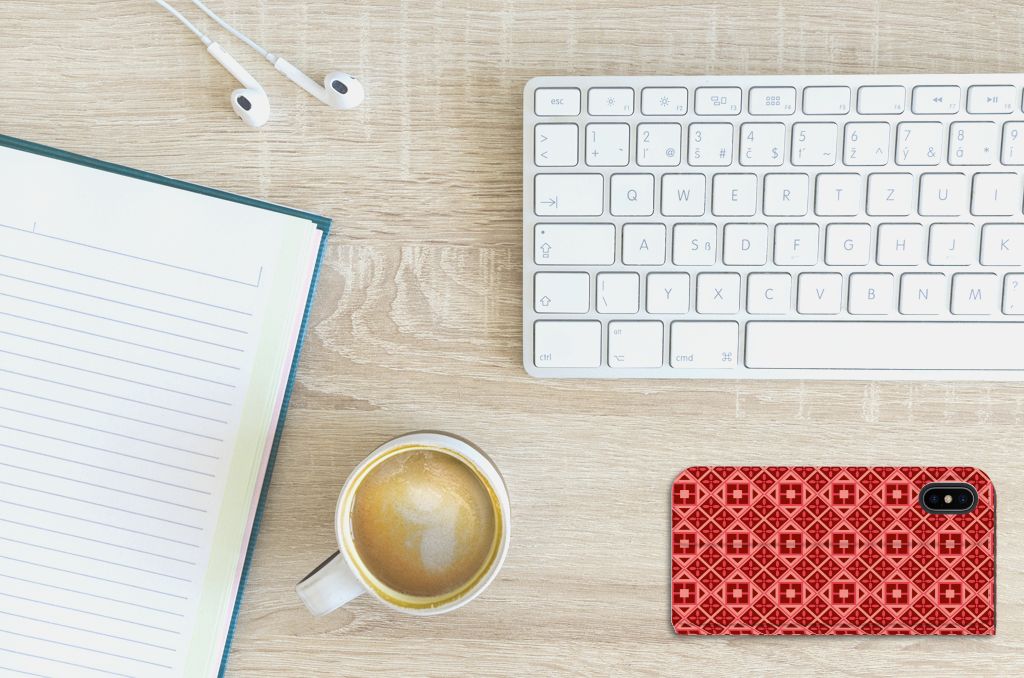 Apple iPhone X | Xs Hoesje met Magneet Batik Rood