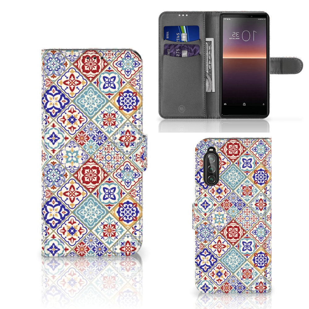 Sony Xperia 10 II Bookcase Tiles Color