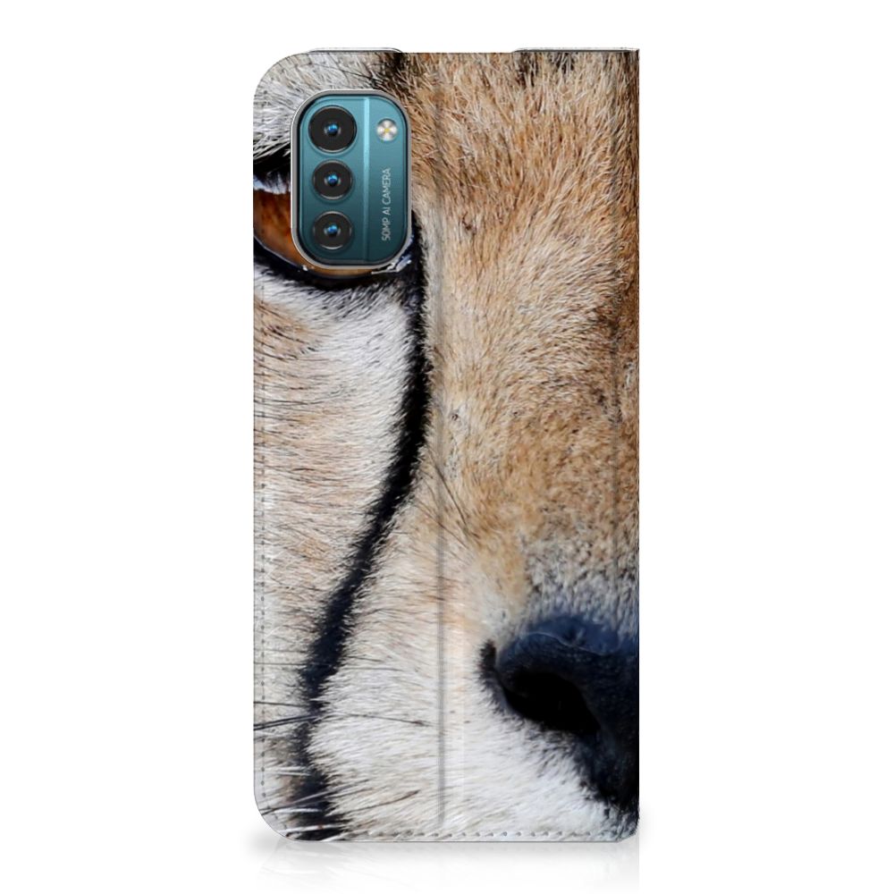 Nokia G11 | G21 Hoesje maken Cheetah close-up design met jachtluipaard voor een flitsende uitstraling.