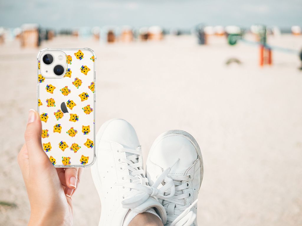 Doorzichtige Silicone Hoesje voor iPhone 13 Katten Emojis B2C Telecom