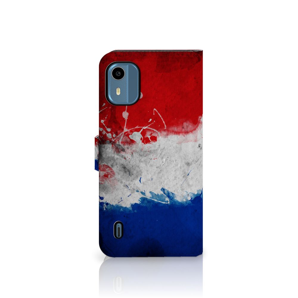 Nokia C12 Bookstyle Case Nederland met artistiek ontwerp van de Nederlandse vlag
